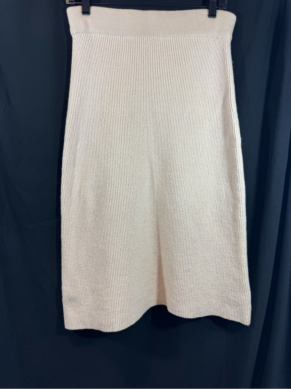 La Maille Sezane Women's Cream Knit‎ Midi Skirt L